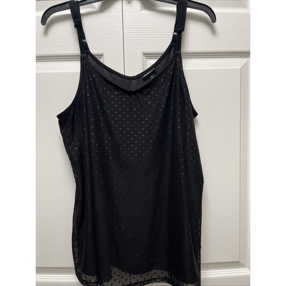 torrid Tops - Torrid Women's 0 Black Sparkle Polka-Dot Adjustable Strap Cami